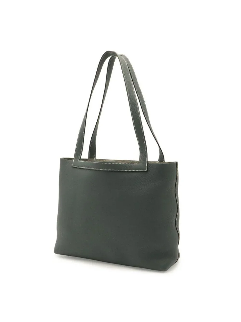 Hermes Cover Series 31 Tote Shoulder Bag Taurillon Clemence Leather Blue Orage